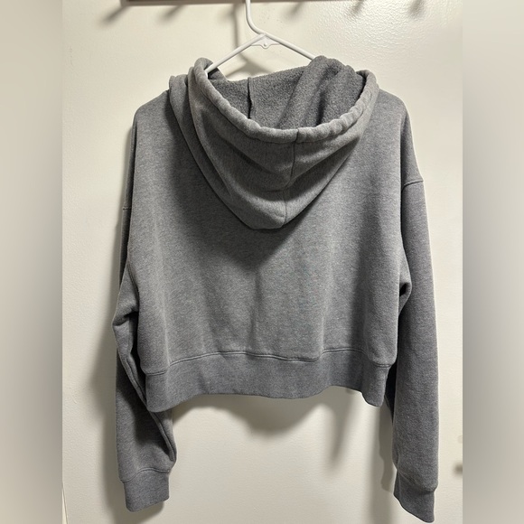 Wild Fable Heather Gray Cropped Hoodie Medium - Picture 2 of 4